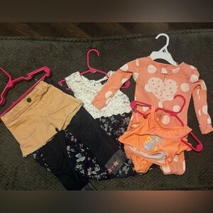 Girls' Clothing Bundle with Orange Polka Dot Onesie